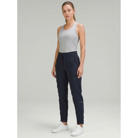 lululemon athletica Pants - Lululemon Beyond the Studio 7/8 Jogger Navy Blue Textured High Rise Pants Size 4